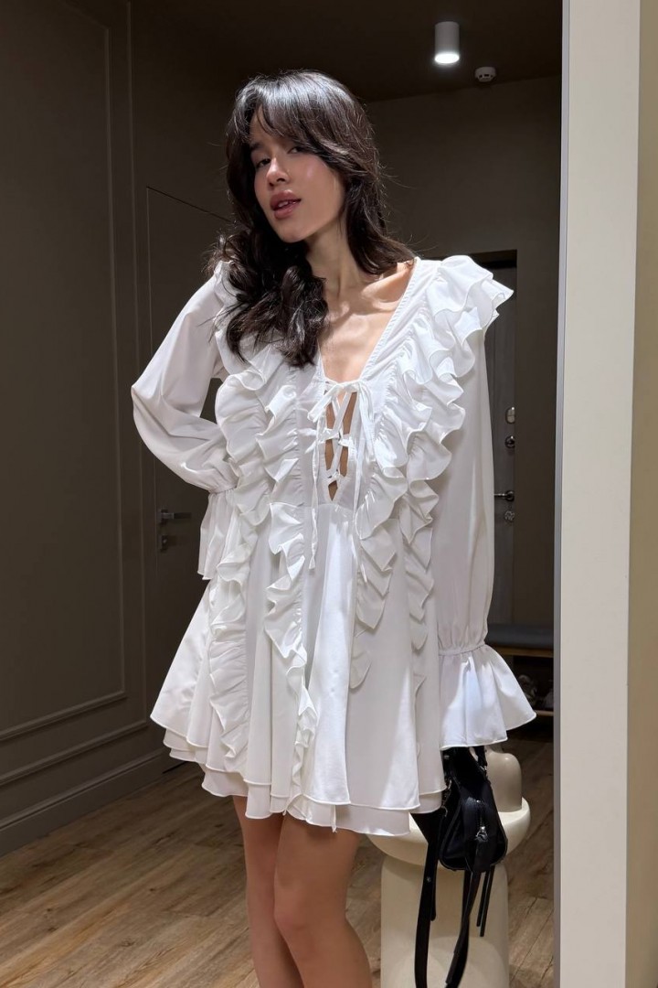 Женское платье с рюшами MUS-120A680