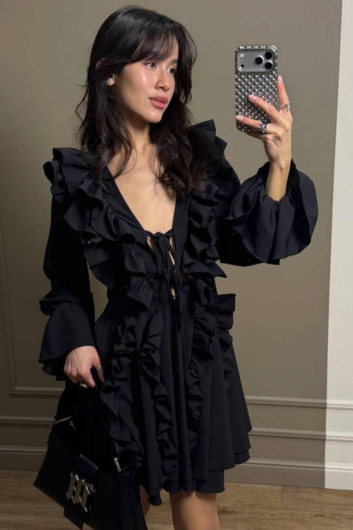 Женское платье с рюшами MUS-120A680