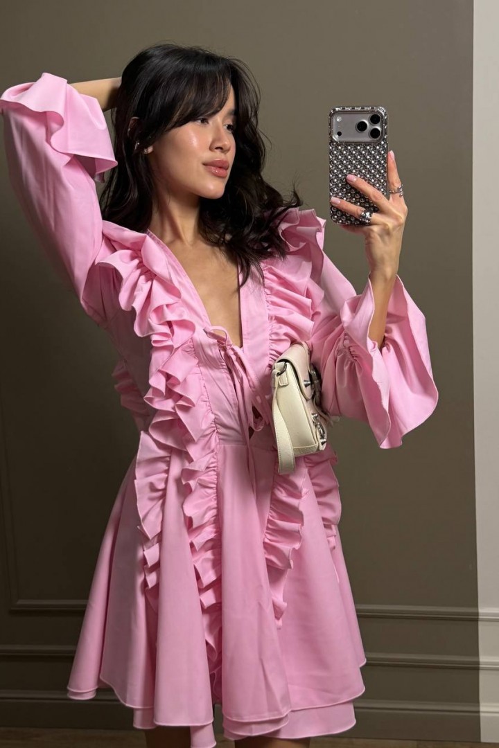 Женское платье с рюшами MUS-120A680