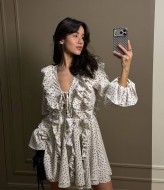 Женское платье с рюшами MUS-120A680