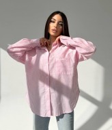 Льняна сорочка в смужку RAB-672A459