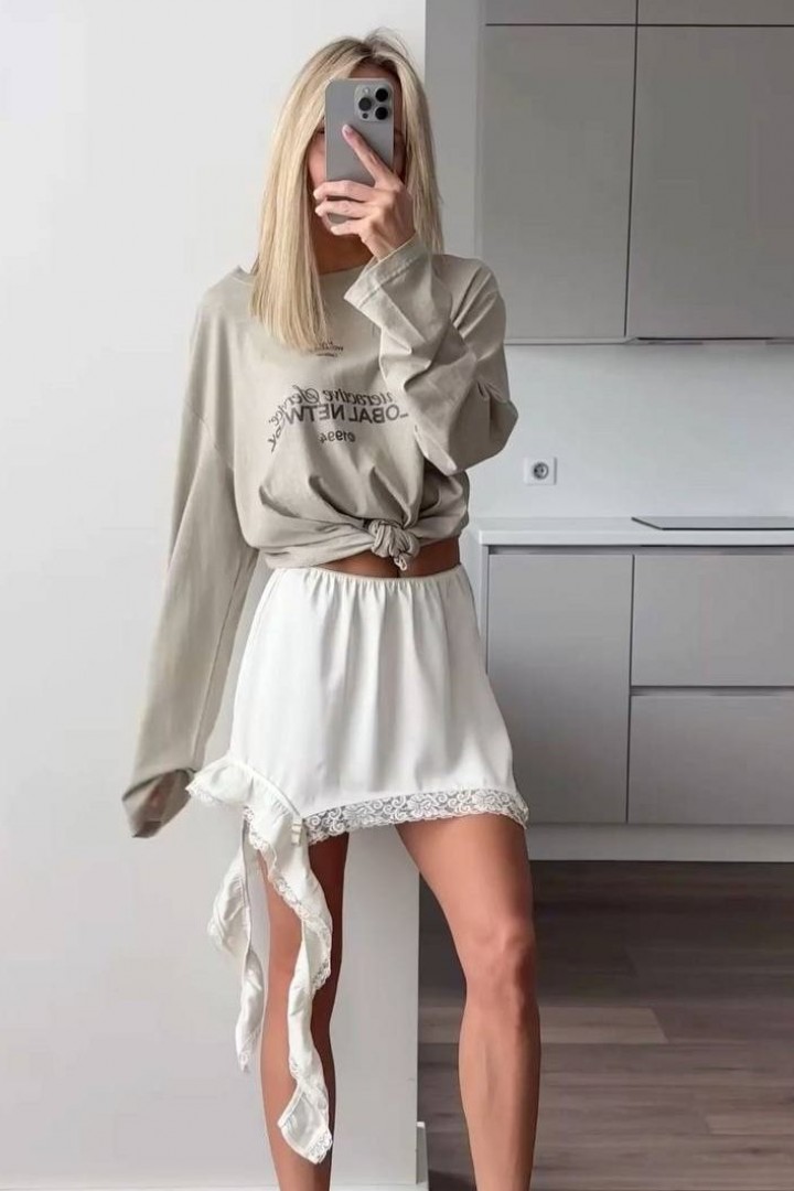 Шелковая короткая юбка RAB-726A409