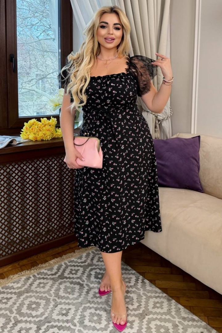 Платье с кружевными рукавами YM-7181A18.5