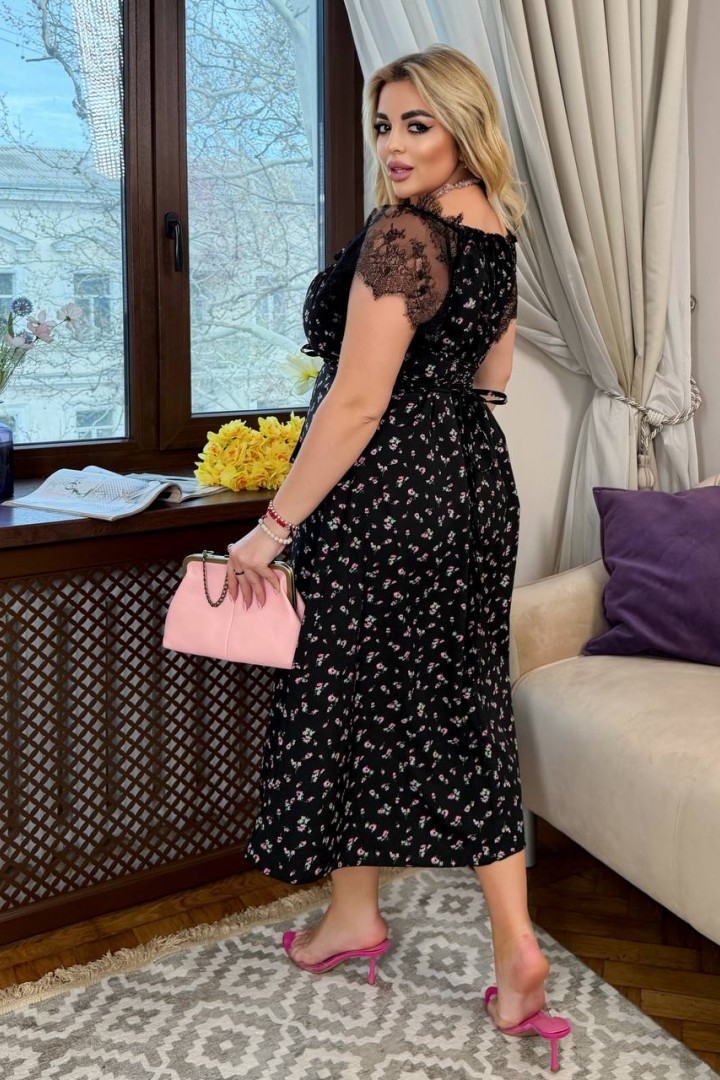 Платье с кружевными рукавами YM-7181A18.5