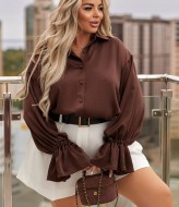 Шелковая блузка с длинным рукавом  EY-731A12B14