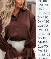 Шелковая блузка с длинным рукавом  EY-731A12B14