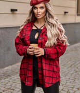 Красная рубашка в клетку женская  EY-551A22B27