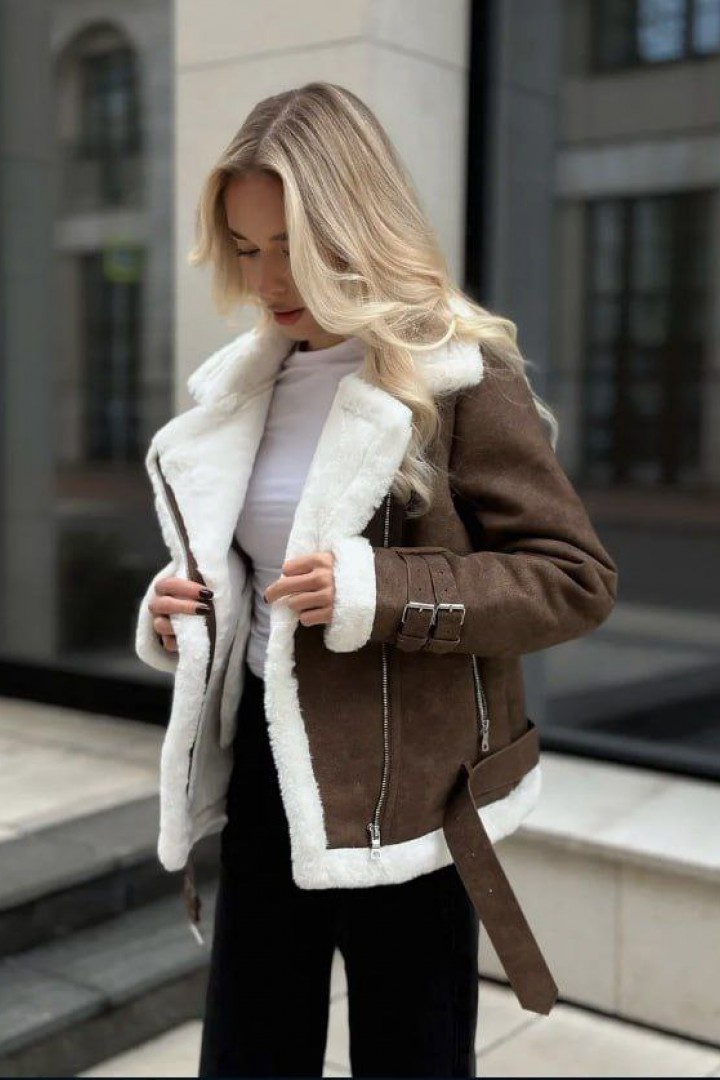 Дубленка с искусственным мехом WOW-636A33