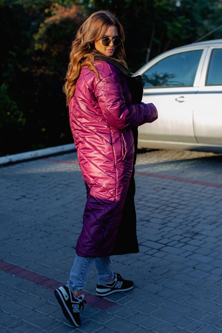 Пальто с мехом длинное женское VCH-557A910