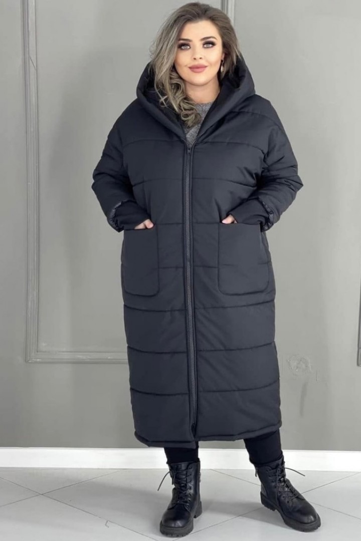 Длинное пальто с капюшоном LZ-901A1250