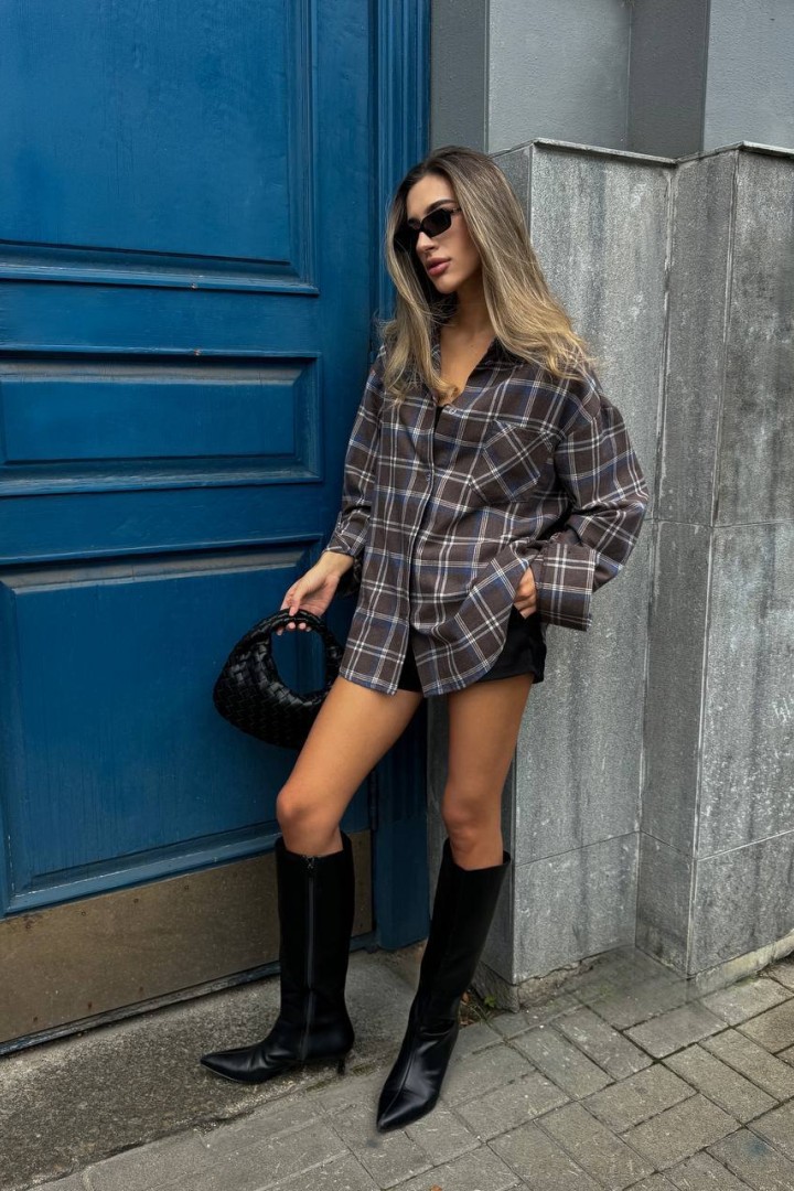 Женская клетчатая рубашка  CULT-2005A490