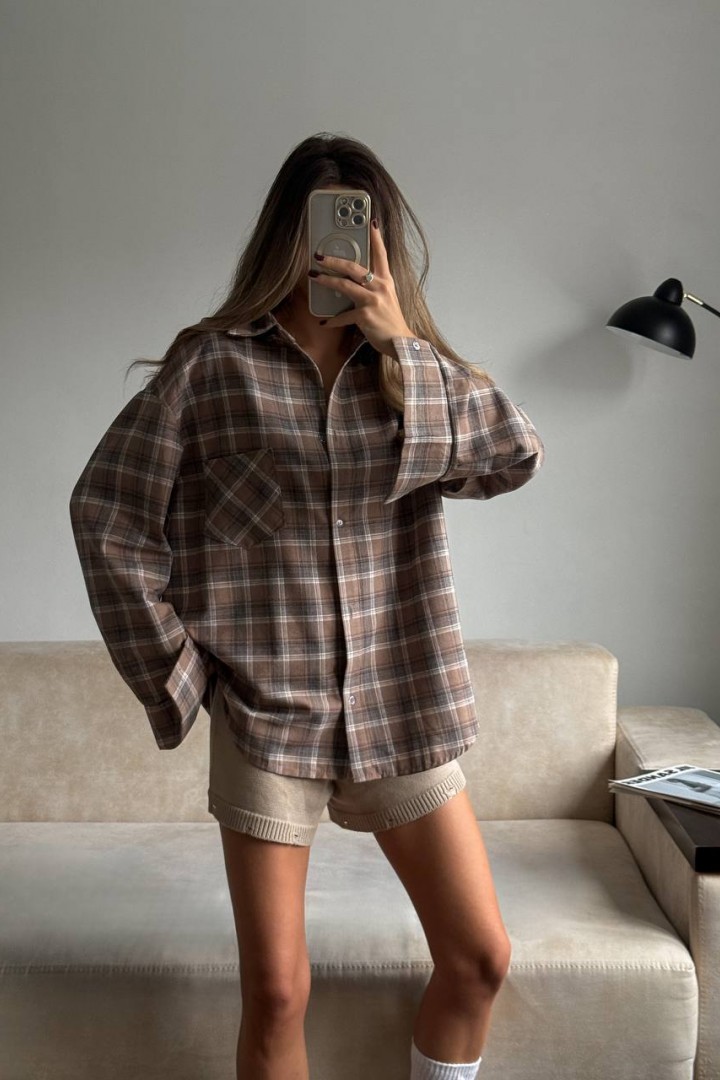 Женская клетчатая рубашка  CULT-2005A490