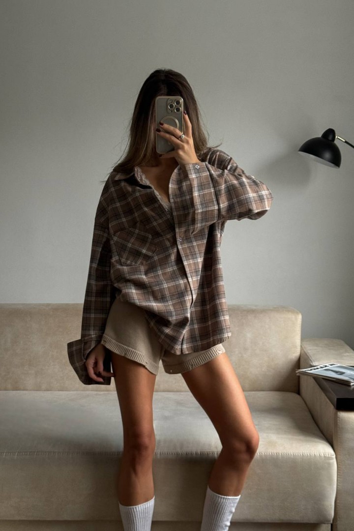 Женская клетчатая рубашка  CULT-2005A490