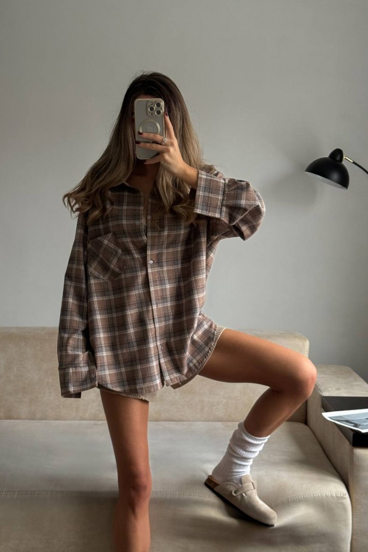 Женская клетчатая рубашка  CULT-2005A490