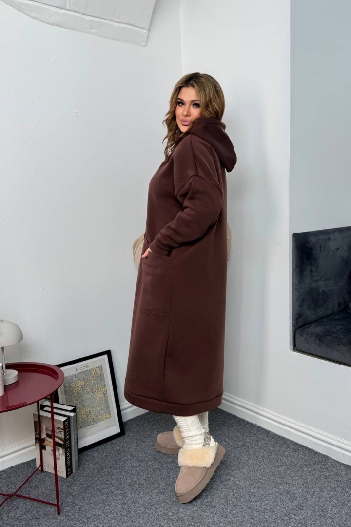 Длинное платье с капюшоном VAI-463A15