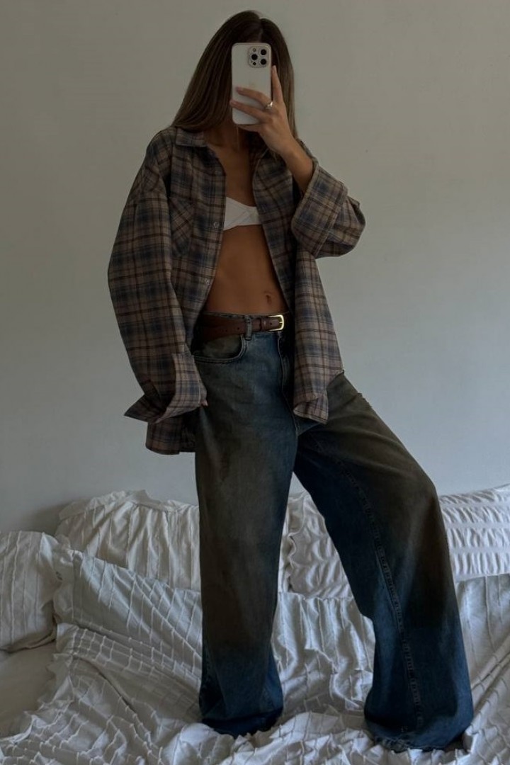 Женская клетчатая рубашка  CULT-2005A490