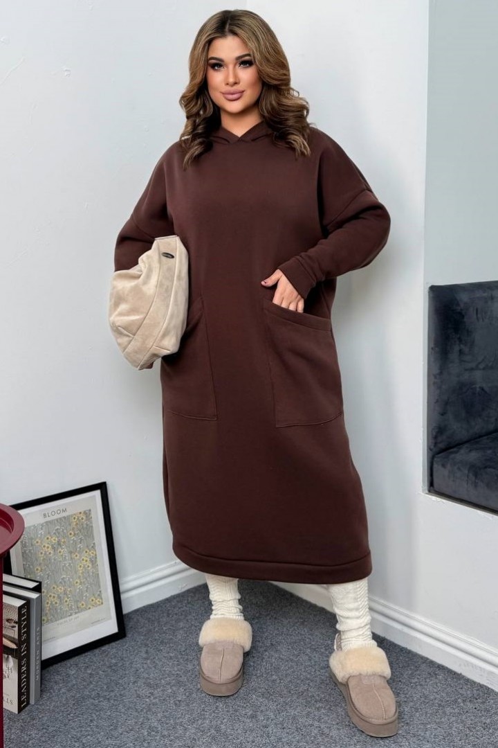 Длинное платье с капюшоном VAI-463A15