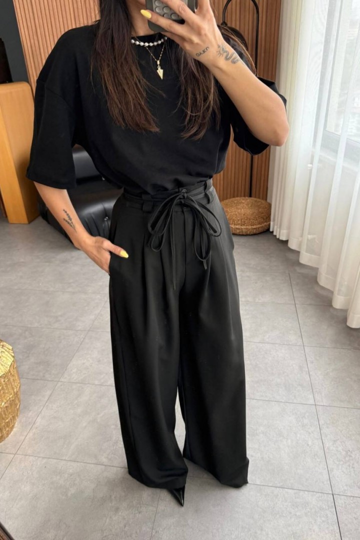 Брюки крій «oversize» з подвійним поясом DMP-A7135A380