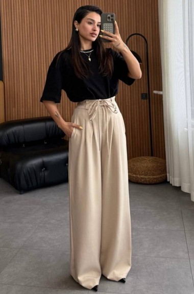 Брюки крій «oversize» з подвійним поясом DMP-A7135A380