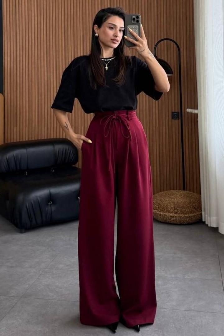 Брюки крій «oversize» з подвійним поясом DMP-A7135A380