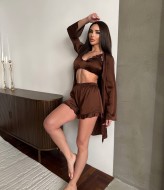 Шелковая пижама тройка  BB-013A650