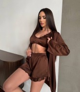 Шелковая пижама тройка  BB-013A650