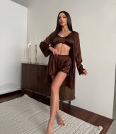 Шелковая пижама тройка  BB-013A650