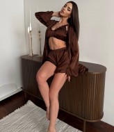 Шелковая пижама тройка  BB-013A650