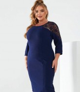 Платье с вставками из гипюра GOL-1096A700