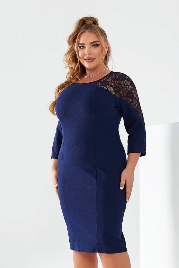 Платье с вставками из гипюра GOL-1096A700