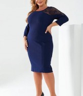 Платье с вставками из гипюра GOL-1096A700