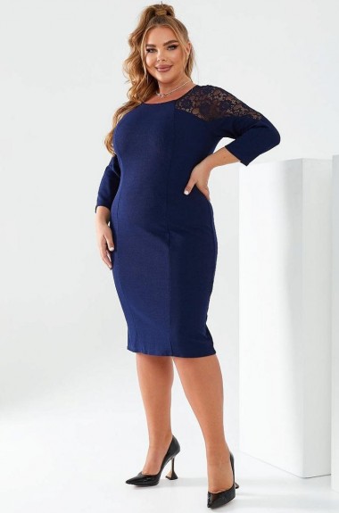 Платье с вставками из гипюра GOL-1096A700