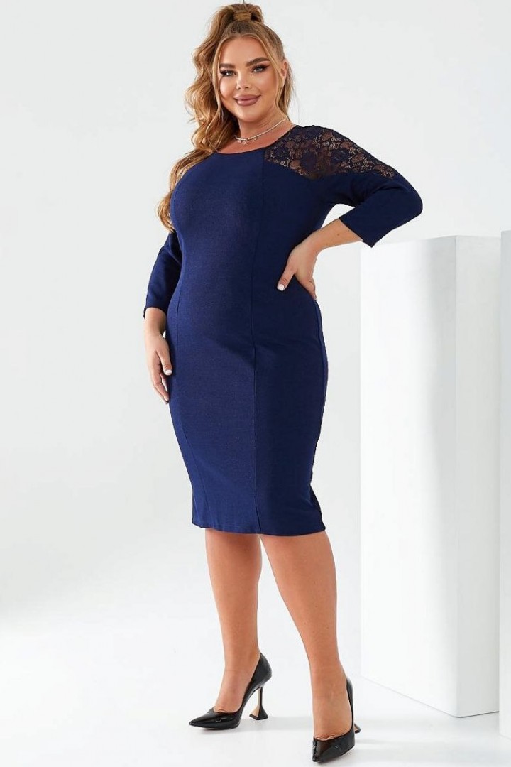 Платье с вставками из гипюра GOL-1096A700