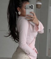 Блуза на запах з мереживом LOU-1341A550