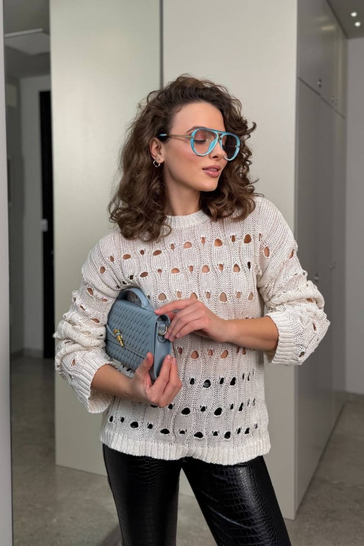 Ажурный свитер EX-009A250