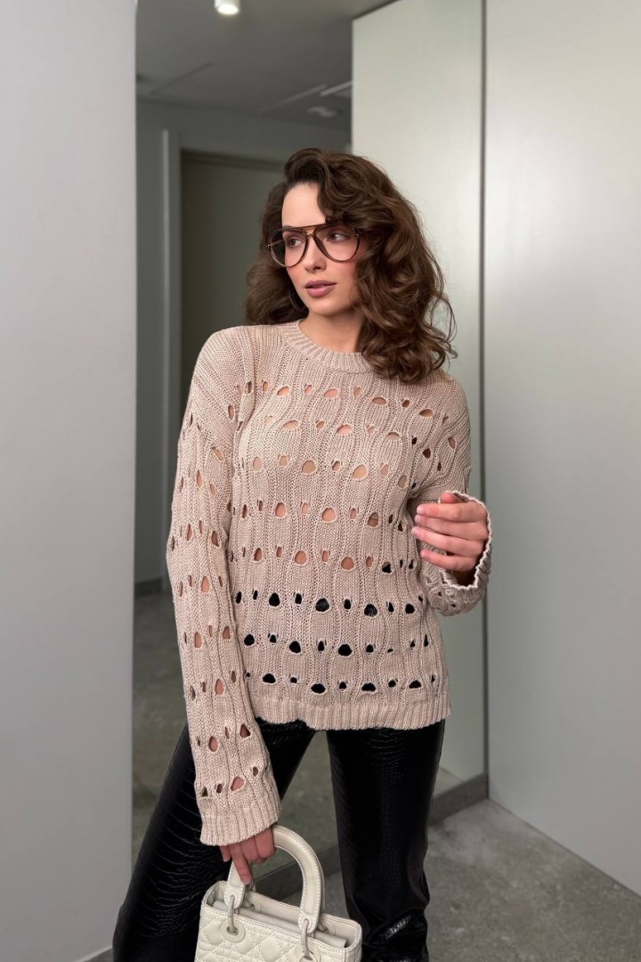 Ажурный свитер EX-009A250