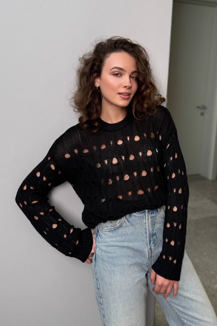 Ажурный свитер EX-009A250