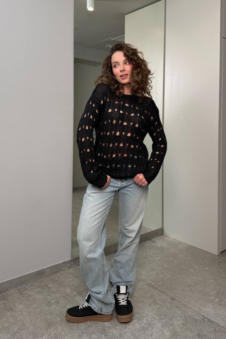 Ажурный свитер EX-009A250