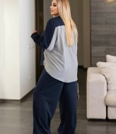 Трикотажный костюм с широкими брюками NS-201A670