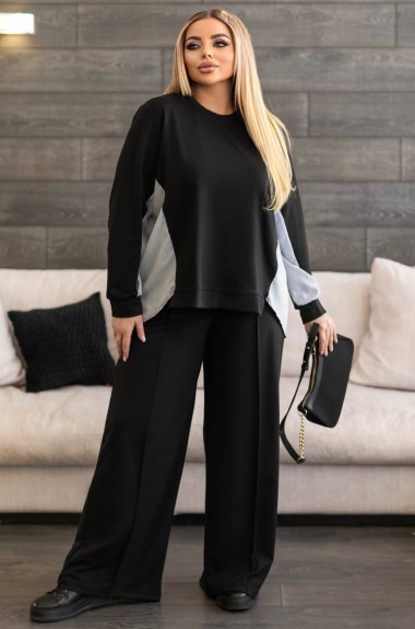Трикотажный костюм с широкими брюками NS-201A670