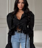 Рубашка с рюшами SAP-125A650