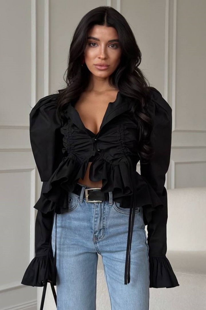 Рубашка с рюшами SAP-125A650