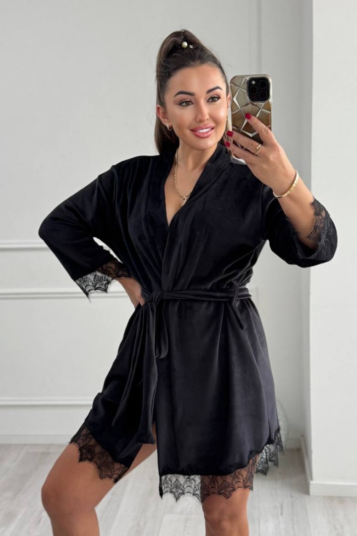 Домашній халат з мереживом XOF-7006A350