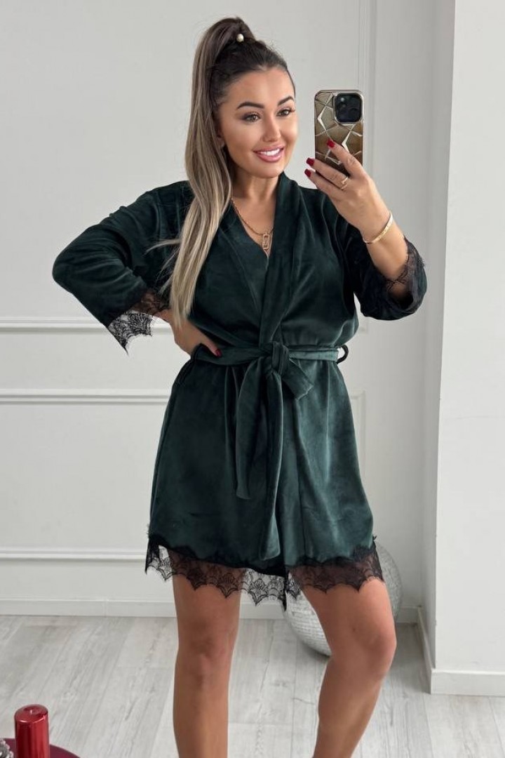 Домашній халат з мереживом XOF-7006A350