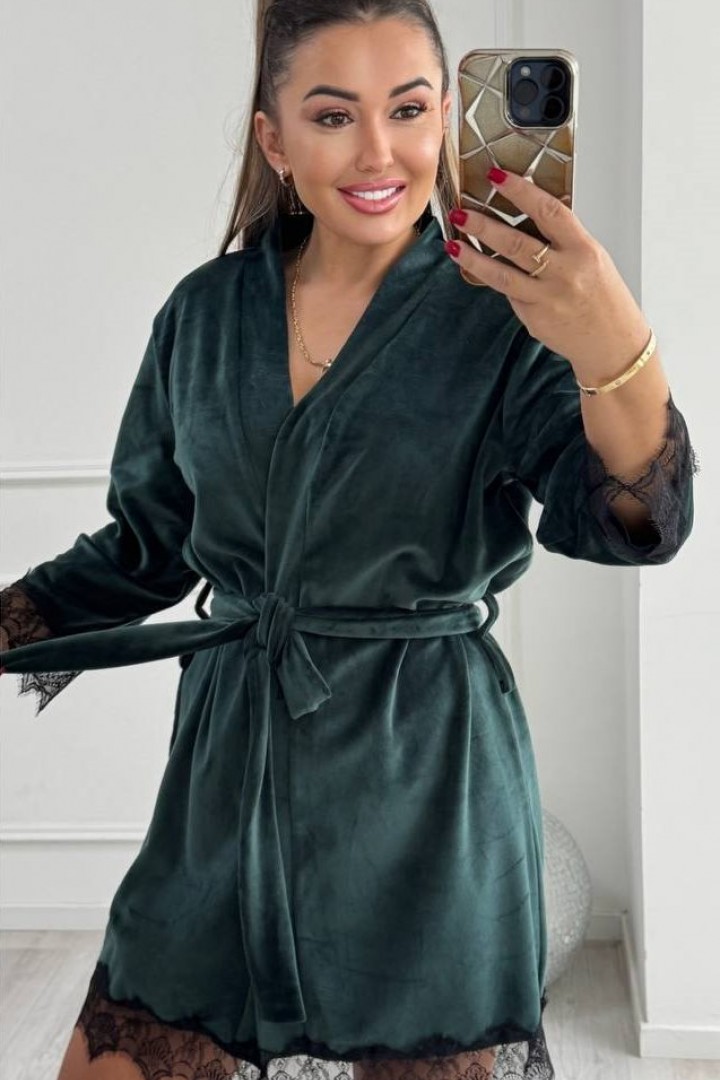 Домашній халат з мереживом XOF-7006A350