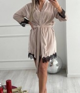 Домашній халат з мереживом XOF-7006A350