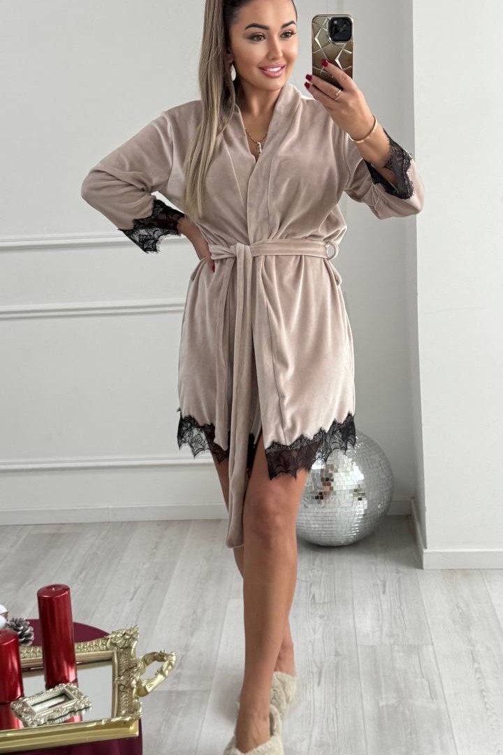 Домашній халат з мереживом XOF-7006A350