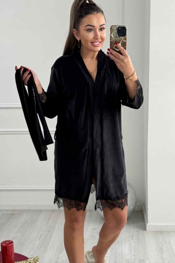 Домашній халат з мереживом XOF-7006A350