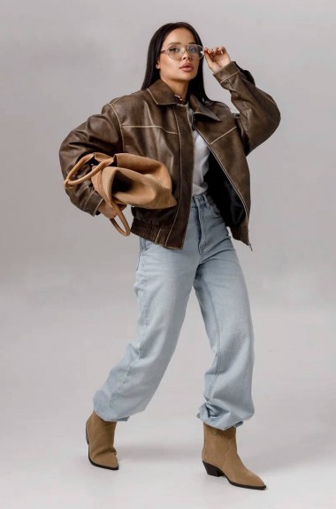 Женская куртка кожаная  ZL-03702A1250