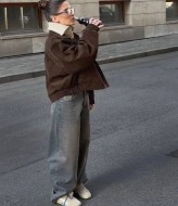 Замшева куртка-бомбер ZL-035A1300